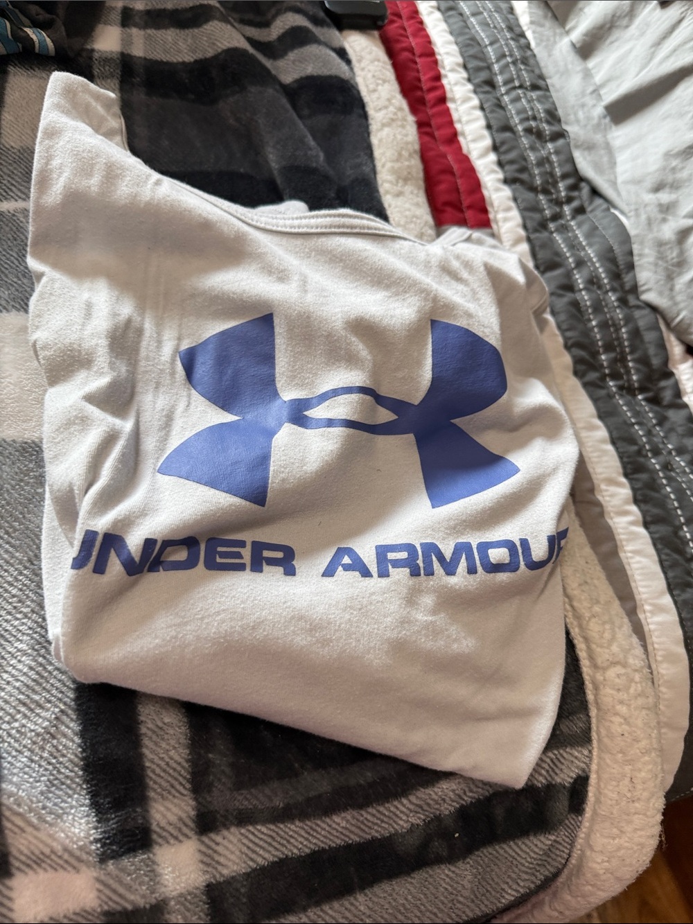 Under Armour White Tank Top with Blue Logo